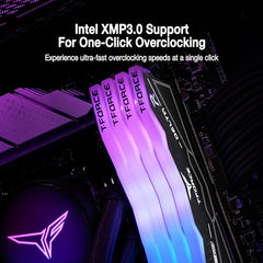 TeamGroup T-Force Delta RGB 2x16GB 6400MHz (6400MT/s) CL40 Black 32GB DDR5 RAM Kit, Desktop Gaming Memory, Metal Heatsink, ARGB Sync, ECC, XMP 3.0/EXPO, For Intel/AMD CPU, High Performance Low Latency