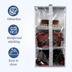 Homestrap Handbag Hangease 3 Layer Bag Organizer Cover for Handbags|Transparent Storage Bag