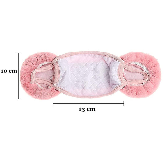 SYGA Kids Winter Animal 2-in-1 Mask Earmuffs Cartoon Balaclava Face/Mouth Covering Anti Dust Funny Mask for Girls and Boys Reusable Fashion Designer- Assorted Colour, Pack of 2