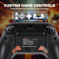 ARcNet Tri-Mode Wireless Gaming Controller with Hall Effect Joysticks & Triggers, 2.4G / Bluetooth/Wired Gamepad for PC, Windows 10/11, Laptop, Android, iOS & PS3, RGB, Anti-Drift (Black)
