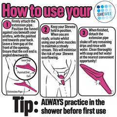 SHEWEE Flexi + Case - Reusable Pee Funnel – A Flexible, Larger Version Of The Original Female Urination Device Since 1999! Quickly, Easily & Discreetly, Wee Standing Up. Comes with Pipe & Case (Black)