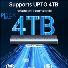 PiBOX India NVME M2 Enclosure Fan, SSD Enclosure - USB 3.2 10Gbps, Tool-Free M.2 NVMe Case, PCI-E NVMe Reader, USB-C, Supports M & B&M Keys, 2230/2242
