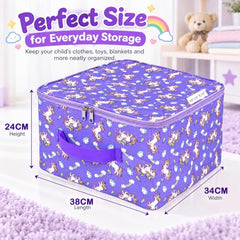 Storite 2 Pack Nylon Wardrobe Bag Underbed Cloth Storage Organizer | Moisture Proof Storage Bag, Storage box for Clothes Saree Bags, Zippered Closure & Handle - Magenta,37x34x23 cm