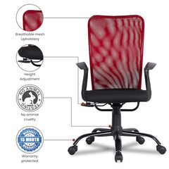 Green Soul Seoul X Office Chair, Mid Back Fabric Ergonomic Home Office Desk Chair with Comfortable & Spacious Seat, Rocking-tilt Mechanism & Heavy Duty Metal Base (Black)