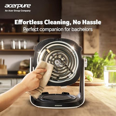 Acerpure Air Fryer | 100% Glass Bowl | 90% Less Oil | 5.5L Air Fryer + 2.5L Cooking Pot | Air Fry, Toast, Reheat, Grill, Cook | 360° TurboHeat Technology | Preset Modes | 1500 Watts | Black