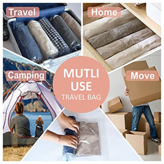 16 Travel Compression Bags Vacuum Packing, Roll Up Travel Space Saver Bags for Luggage, Cruise Ship Essentials (6 Large Roll/6 Medium Roll/4 Small Roll)