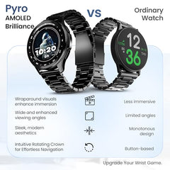 GOBOULT Crown R Pro 2 Smartwatch 1.43''HD AMOLED Display,BT Calling 5.2,600Nits Brightness,IP67,150+Watchfaces, 120+Sports Modes, AI Voice Assistant, SpO2 Monitoring(Charcoal Black)