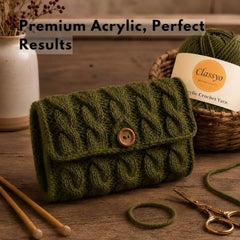 Classyo Acrylic Yarn for Crocheting (100gms x 1 Ball, 4ply) | Soft Wool Crochet Thread | Acrylic Hand Knitting Yarn | Wool for Crochet | For Sweater, Scarf, Hat, Baby Clothes, Purse, Gift Bags and DIY Crafts (Butter, Pack of 1)