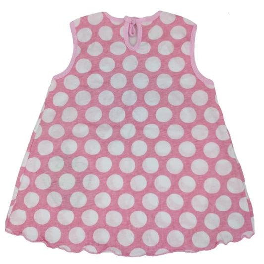 MOMISY Baby Girl Sleeveless Summer Frock A-Line Polka Dot with Strawberry Design-White and Pink,1 to 2 Years