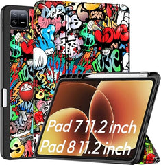 Robustrion Cover for Xiaomi Mi Pad 8/8 Pro/Xiaomi Pad 7/7 Pro 11.2 inch Cover Case with [Pencil Holder], Trifold Flip Case Cover for Xiaomi Pad 7/8 Cover [Auto Sleep Wake] - Black
