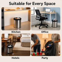 Crystal Pouch Garbage Bags Dustbin Bags and Plastic Covers For Home Malls Parks Hospitals Hotels | Medium Size | Black | 19 X 21 Inch | 6 Packs Of 30 pcs | Total 180 pcs
