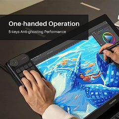 HUION Keydial Mini K20 Bluetooth 5.0 Express Key Remote Control Shortcut Keyboard with Dial 18 Customized Keys for Graphic Tablets, MAC, Laptop, Phone Surface PRO
