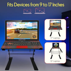 Pyle Folding Laptop Stand, Adjustable Height, Tablet & DJ Mixer Compatible