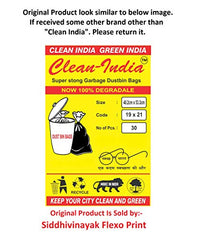 Clean India - Plastic Garbage Bags|6 Packs Of 30 Pcs | 19X21 Medium Disposable Garbage Trash Waste Dustbin Bags Of 54Cm X 48Cm (Ci19210008) - 180 Count