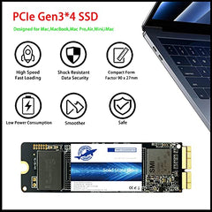 Dogfish 256GB SSD for MacBook Air A1369 A1370, Solid State Drive Capacity Upgrade for 2010 2011 MacBook Air A1370(EMC 2393/2471), A1369(EMC 2392/2469) (OS Pre-Installed)