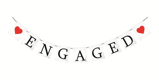 SYGA Cardboard Paper Engagement Banner - white(pack of 1)