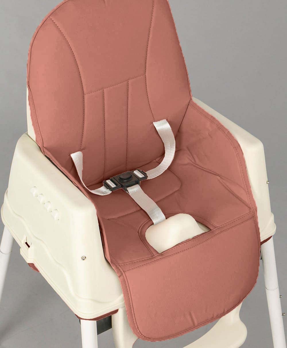 SYGA High Chair for Baby Kids,Safety Toddler Feeding Booster Seat Dining Table Chair (with Cushion, Brown)