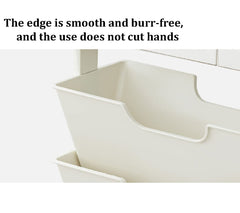 SYGA Removable Multifunctional Book Storage Rack Shelf Living Room Layered Plastic Sundries Storage One Generation(Offwhite)