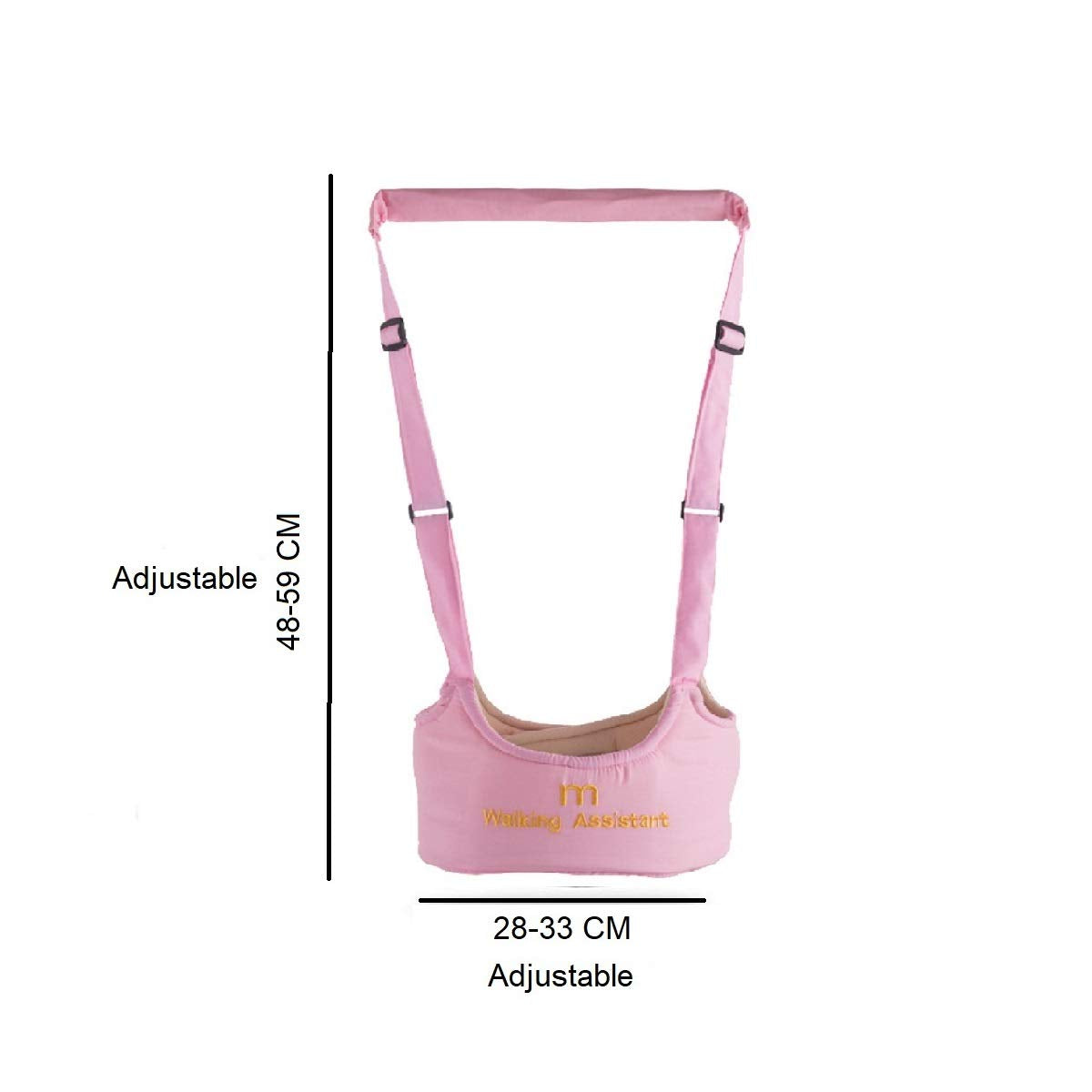 SYGA Handheld Baby Walker with Harness, Adjustable Walking Assistant Helper for Infant Child (Age 6 Months to 24 Months),Stand Up and Learn Walking, Pink