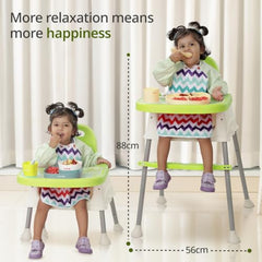 LuvLap 4 in 1 Convertible Baby High Chair with footrest, Convertible to High Chair, Low Chair, & Booster Seat, Essential for Baby Feeding (Green)