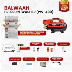 [Upgraded 2026] Balwaan Krishi PW-350 Pressure Washer for Car, 1.8 kW Single Phase Motor, 120–150 Bar Pressure, 2800 RPM, 7.5 L/min Flow Rate, 10 Accessories, for Car, Bike & Home Cleaning