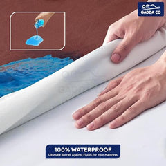 GADDA CO 100% Waterproof Premium Cotton Feel Mattress Protector King Size 78x72 Inch|Ultra Soft Breathable & Fitted Bed Protector Terry Cover Double Bed (6.5x6 feet, Fits 10 Inches, Grey)