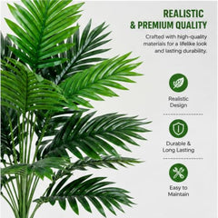 NEEDSFILL Artificial Palm Areca Bunch - 85 cm Faux Palm Tree with 18 Leaves | Realistic Fake Plant for Home Decor, Living Room & Office Corner (Green, 1 Pack)