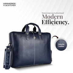 HAMMONDS FLYCATCHER Genuine Leather Office Bag for Men - 15.6 Inch Laptop Bag for Men for Professionals, Business Travelers - Adjustable Straps & Multiple Compartments - 1 Year Warranty - Brown