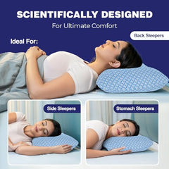 WELLGIVER Cervical Butterfly Pillow | Orthopedic Memory Foam for Neck & Shoulder Pain | Ergonomic Contour Design | Dual Height Support | Side Sleeper Pillow with Arm Rest - Pack of 1