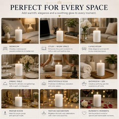 C Lal & Sons Silver Pillar Candle 2x2 Inch | Long Burning Decorative Wax Candle | 20H Burn Time | Unscented Candle for Home Décor, Wedding Decoration, Prayer, Meditation, Festivals & Romantic Ambience