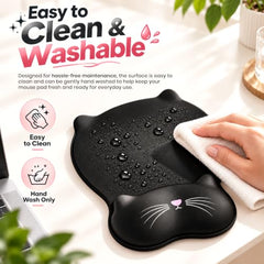 TECPHILE Mouse Pad Wrist Support with Massage Design, Ergonomic Dog Paw Mouse Mat, Pain Relief Memory Foam, Anti-Slip PU Base, Cushion Mousepad Wrist Rest for Gaming, Home, Office, Laptop, Computer