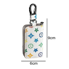 SYGA Leather Car Key Modern Bag Creative Style Car Zipper Fashion Protective Case For Men And Women(Star-White-Style-6)