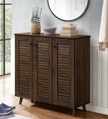 DeckUp Ariana Engineered Wood 3-Door Shoe Rack (Walnut, Matte Finish)