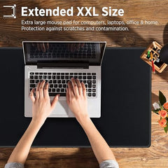 Storite 900x400x2mm Extended Gaming Mouse Pad, Desk Mat, Black | Stitched Embroidery Edges, Water Resistance Coating, Natural Non Slippery Rubber Base, For Laptop/Computer