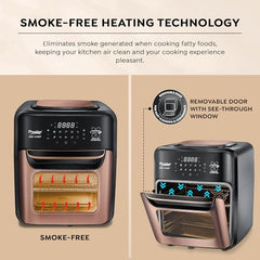Prestige AirChef 12L Air Fryer Oven | 1800 Watts | 360° Rapid Air Technology | Multi-level Cooking | Rotisserie | 10 Preset Menu | 80% less Oil Consumption | Rose Gold | 1Y Warranty | ISI Certified