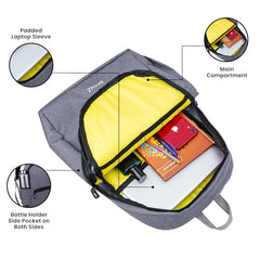 Spenz Saffron Mini Laptop Casual Backpack for Office School & College | Bag for Men & Women(Grey)
