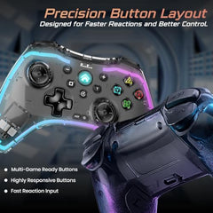 PunnkFunnk Gaming Controller Lite Wireless Bluetooth Gamepad for Android, iOS, PC & Smart TV with Turbo Function, Ergonomic Grip, Rechargeable Battery (X1 Pro Wired)