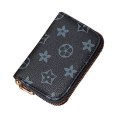 SYGA New Chex Design Card Bag Fashion Multi-Card Business Card Bag Zipper Coin Purse Card Holder Supports(Star-Grey-Style-2)
