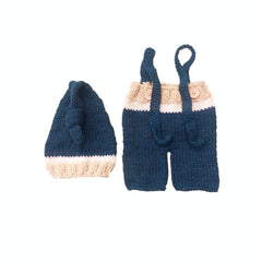 MOMISY Baby Photography Props, Includes Pant & Cap for Kids Parties Anniversaries Photography-Set of 2 Pieces-Blue-Beige
