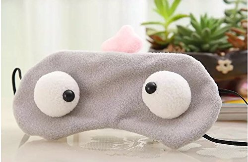 SYGA Cartoon Sleep Eye Mask Adjustable Head Strap Funny Eye Mask for Sleeping_Grey