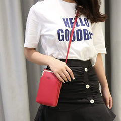 SYGA Women Phone Bag Ladies Wallet PU Leather Cell Phone Purse Mini Shoulder Bag with Strap Card Slots (Black, Forever Lovely)