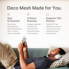 TP-Link Deco BE25 WiFi 7 Mesh System (Pack of 3) Dual Band BE5000 Up to 5013 Mbps, MLO Technology, 2 x 2.5G Ports, Coverage up to 2000 Feet