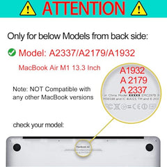ZORBES® Laptop Cover 13.3 Inch for MacBook Air M1 A2337 A2179 A1932 Mac Book Air 13 Inch Case Compatible with Apple 2020 2019 2018 Release Waterproof Clear Plastic Hard Shell Case Cover Protector