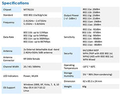 ALFA Network Long-Range Dual-Band AC1200 USB 3.0 Wi-Fi Adapter w/ 2X 5dBi External Antennas - 2.4GHz 300Mbps/5GHz 867Mbps - 802.11ac & A, B, G, N - Windows, MacOS & Kali Linux Supported - (AWUS036ACM)