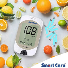 SMARTCARE Blood Glucose Monitoring Kit - Includes Meter 10 Test Strips 10 Lancets, Lancing Device Manual and Carry Case for Easy and Accurate Diabetes Management