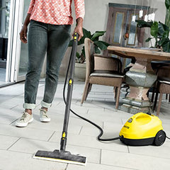 KARCHER SC 2 EasyFix Steam Cleaner, 1500W, 3.2 Bar Pressure, 1200L Steam/L Water, Chemical Free Cleaning, Removes 99.99% Viruses & Bacteria, EasyFix Floor Kit, Ideal for Home Use, German Tech, White