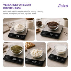 Kaizo NORI - Digital Kitchen Scale, 1g Accurate Food Weighing Machine with Stainless Steel Platform, 10kg Electronic Cooking Scale for Baking, Meal Prep, Diet, Portion Control & Weight Management