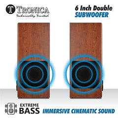 TRONICA Premium Series JUDWAA 5.0 Bluetooth 100W Pair of 24inches Tower Home Theater with 6 inches Woofer & Remote Supports FM/USB/AUX/TV/Mobile/MIC