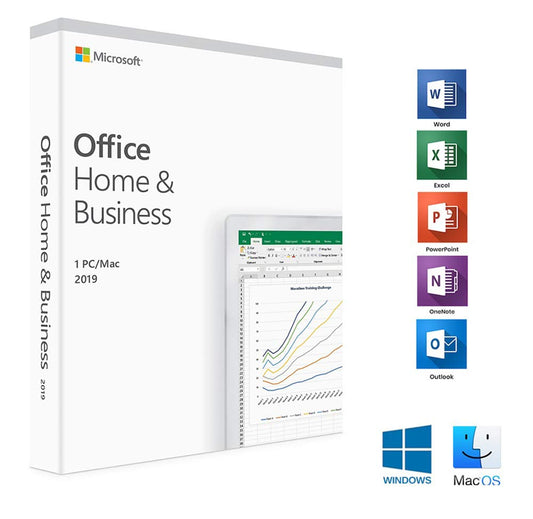 Microsoft office 2019 Home and Business for 1 PC or 1 MAC ( Activation Key Card)