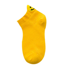 MOMISY 5 Pairs Baby Girl Boys Tube Socks Toddlers Infant Solid Color Boat Spring and Autumn Socks Stretch Baby Sock - Multicolor (Net Smiley, 4 year to 6 year)